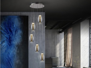 LUSTRA/PLAFONIERA NEBULA, 35 CM, CROM/TRANSPARENT, DIN METAL, POLICARBONAT SI STICLA, STIL MODERN