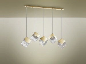 LUSTRA/PLAFONIERA PRISCILA, 116 CM, AURIU/TRANSPARENT, DIN METAL, OTEL SI STICLA, STIL MODERN - Img 4