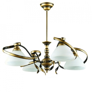 LUSTRA RETRO II 368_L2, ALB/AURIU, DIN STICLA SI METAL, STIL CLASIC, ALDEX