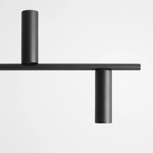 LUSTRA TREVO, 6 BRATE, 86 CM, NEAGRA, DIN METAL, STIL MODERN - Img 3