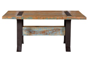 MASA DINING 6322, MARO/MULTICOLOR/NEGRU, LEMN RECICLAT SI METAL, STIL VINTAGE/INDUSTRIAL G&C - Img 2
