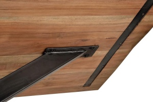 MASA DINING BERNA 180CM, MARO/NEGRU, LEMN MASIV DE ACACIA SI METAL, STIL INDUSTRIAL G&C - Img 3