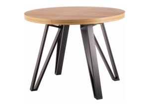MASA DINING EXTENSIBILA GALAXY, 100/168 CM, STEJAR ARTISAN/NEGRU, BLAT DIN PAL LAMINAT SI PICIOARE DIN METAL, STIL MODERN - Img 4