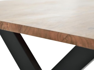MASA DINING GRACE 160CM, MARO/NEGRU, LEMN MASIV DE ACACIA SI METAL, GINER Y COLOMER - Img 4