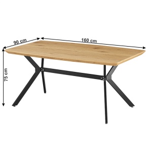 MASA DINING MEDITER, STEJAR/NEGRU, STIL MODERN, TK - Img 3