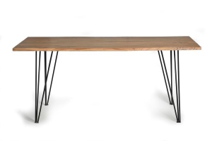 MASA DINING RIVA 200CM, MARO/NEGRU, LEMN MASIV DE ACACIA SI METAL, STIL INDUSTRIAL G&C - Img 6