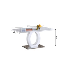 MASA DINING ZARNI, ALB EXTRA LUCIOS, STIL MODERN, TK - Img 2