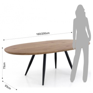 MASA ELEGANTA EXTENSIBILA 160/200CM, OLIVIA, COD 3744, STIL MODERN, REALIZATA DIN METAL SI MDF - Img 5