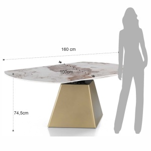 MASA ROTATIVA DE LUX, BOLLARD GOLD 100/160CM, METAL SI CERAMICA, ARTIM GROUP SELECTION - Img 7