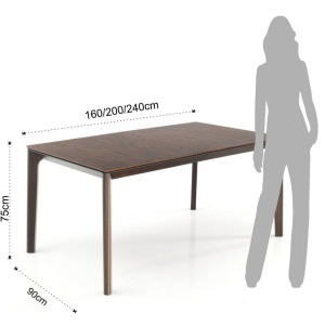 MASA SUFRAGERIE 160/240CM, VARM DARK WOOD, COD 4703, STIL MODERN, REALIZAT DIN LEMN MASIV SI MDF - Img 5
