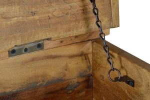 MASUTA DE CAFEA 110CM, MARO/NEGRU, DIN LEMN RECICLAT SI METAL, STIL VINTAGE/INDUSTRIAL - Img 7