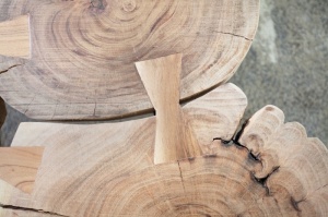 MASUTA DE CAFEA 115CM, GOA II, LEMN MASIV, DESIGN RUSTIC - Img 4