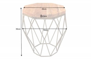 MASUTA DE CAFEA 50CM, DIAMOND, DIN METAL SI LEMN, STIL INDUSTRIAL - Img 5