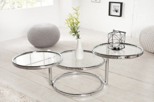 MASUTA DE CAFEA 55CM, ART DECO 36064, DIN STICLA SI METAL, DESIGN MODERN