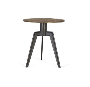 MASUTA DE CAFEA 60CM, AURIU/NEGRU, METAL, STIL RETRO