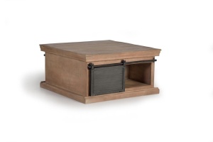 MASUTA DE CAFEA 90CM, NATUR/NEGRU, DIN LEMN DE MANGO SI METAL, MODEL DEOSEBIT