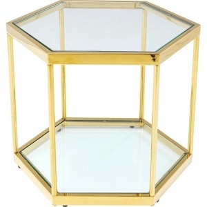 MASUTA DE CAFEA COMB GOLD 45, CONFECTIONATA DIN OTEL SI STICLA, STIL MODERN