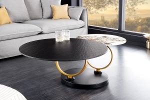 MASUTA DE CAFEA, DANCING RINGS, DIN METAL SI CERAMICA, NEGRU AURIU/GRI - Img 8