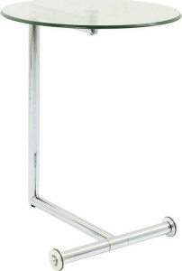 MASUTA DE CAFEA EASY LIVING 46 CM, TRANSPARENTA, CONFECTIONATA DIN ALUMINIU SI STICLA, STIL MODERN