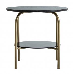 MASUTA DE CAFEA LAUSANA REF. 26983, DIN METAL, STICLA SI MARMURA, STIL MODERN, VIC