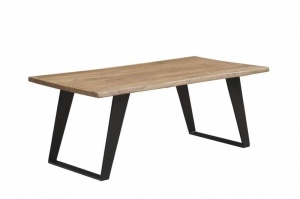 MASUTA DE CAFEA, ORGANIC ARTWORK 115CM, LEMN MASIV/ METAL, COD 43366, DESIGN INDUSTRIAL