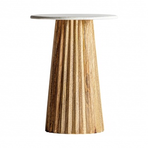 MASUTA DE CAFEA PLISSÉ REF. 28588, DIN LEMN MASIV DE MANGO SI MARMURA, STIL MODERN, VIC