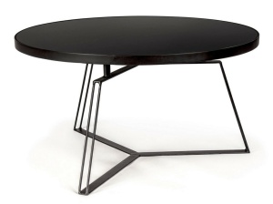 MASUTA DE CAFEA ZAIRA 70, NEAGRA, CONFECTIONATA DIN STICLA SI OTEL, STIL MODERN