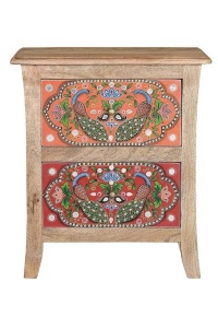 NOPTIERA 6882, MARO/MULTICOLOR, LEMN MASIV DE MANGO CU MOTIVE REALIZATE MANUAL, STIL VINTAGE G&C