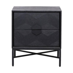 NOPTIERA BLAX, NEAGRA, DIN FURNIR DE STEJAR SI METAL, STIL MODERN, B2 - Img 7
