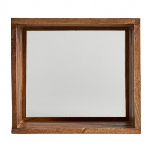 NOPTIERA BRUCH, REF. 29161, CULOARE NATURALA, STIL VINTAGE, DIN LEMN MASIV DE MAHON SI STICLA, VIC
