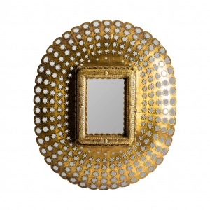OGLINDA DECORATIVA BRIENZ REF. 26122, DIN LEMN MASIV DE MANGO SI STICLA, STIL CLASIC, VIC