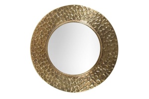 OGLINDA ROTUNDA 16976, AURIU, DIN METAL SI STICLA, STIL VINTAGE G&C