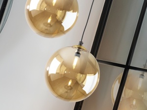 PENDUL DARK, 20 CM, NEGRU MAT/ALAMA, DIN METAL SI STICLA, STIL MODERN - Img 2