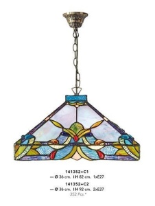 PENDUL DEOSEBIT TIFFANY, COD 141352+C1, DIN METAL SI STICLA