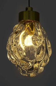 PENDUL FLASH, AURIU SI TRANSPARENT, DIN METAL SI STICLA, STIL MODERN, B2 - Img 2