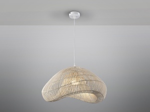 PENDUL SABAH, 55 CM, NATURAL, DIN METAL SI RATAN, STIL MODERN