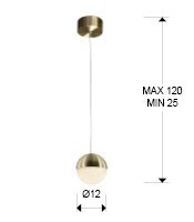 PENDUL SPHERE, 12 CM, ALAMA, DIN METAL SI POLICARBONAT, STIL MODERN - Img 4