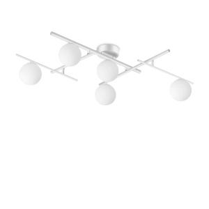 PLAFONIERA ATLAS PL5, ALB, DIN METAL, STIL MODERN
