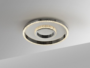 PLAFONIERA CENTRUM 194037, DIN ALUMINIU SI CRISTAL FATETAT, STIL MODERN, SCHULLER - Img 3