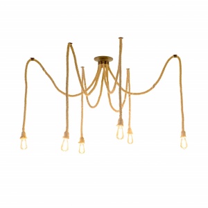 PLAFONIERA CHANDELIER SPIDER 6, APP680-6CP, 150x20 cm, MARO/NATURAL, DIN OTEL DE INALTA CALITATE, STIL MODERN, TU