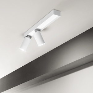 PLAFONIERA PROFILO PL2, ALB, DIN METAL, STIL MODERN - Img 2
