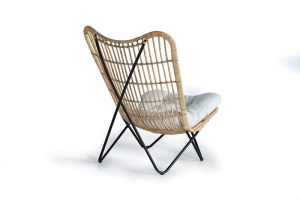 SCAUN 5640, MARO/NEGRU, DIN RATAN SI METAL, STIL MODERN G&C - Img 4