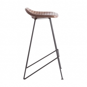SCAUN ALMSTOCK2 REF. 27729, MARONIU, STIL VINTAGE, DIN FIER SI PIELE NATURALA, VIC - Img 3