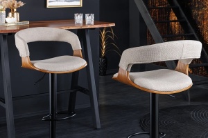 SCAUN BAR, MANHATTAN, METAL, LEMN SI PIELE ECO, STEJAR - Img 5