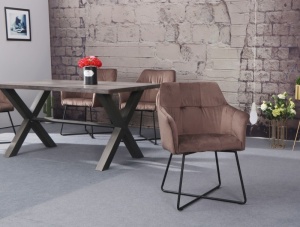 SCAUN CU BRATE SAMT CAPPUCCINO 38863 - DESIGN LOFT