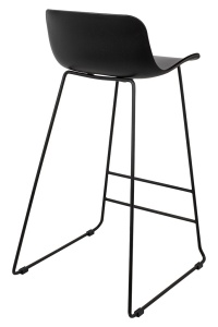 SCAUN DE BAR COMA 76, NEGRU, CONFECTIONAT DIN POLIPROPILENA SI METAL, STIL MODERN - Img 3