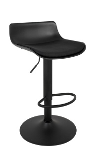 SCAUN DE BAR SNAP BAR TAP, REGLABIL, NEGRU, CONFECTIONAT DIN PLASTIC SI METAL, STIL MODERN - Img 2