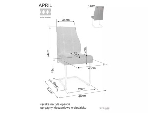 SCAUN DINING APRIL, GRI 11/NEGRU MAT, TAPITERIE DIN STOFA VARDO SI PICIOARE DIN METAL, STIL MODERN - Img 7