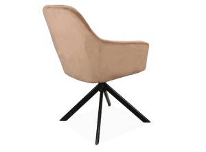 SCAUN DINING ASTORIA II, BEJ BLUVEL 40/NEGRU MAT, TAPITERIE DIN CATIFEA SI PICIOARE DIN METAL, STIL MODERN, SIGNAL - Img 3