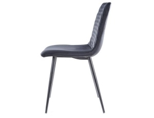 SCAUN DINING IRYS BLUVEL 19, NEGRU/NEGRU MAT, TAPITAT IN CATIFEA/METAL, STIL MODERN, SIGNAL - Img 3